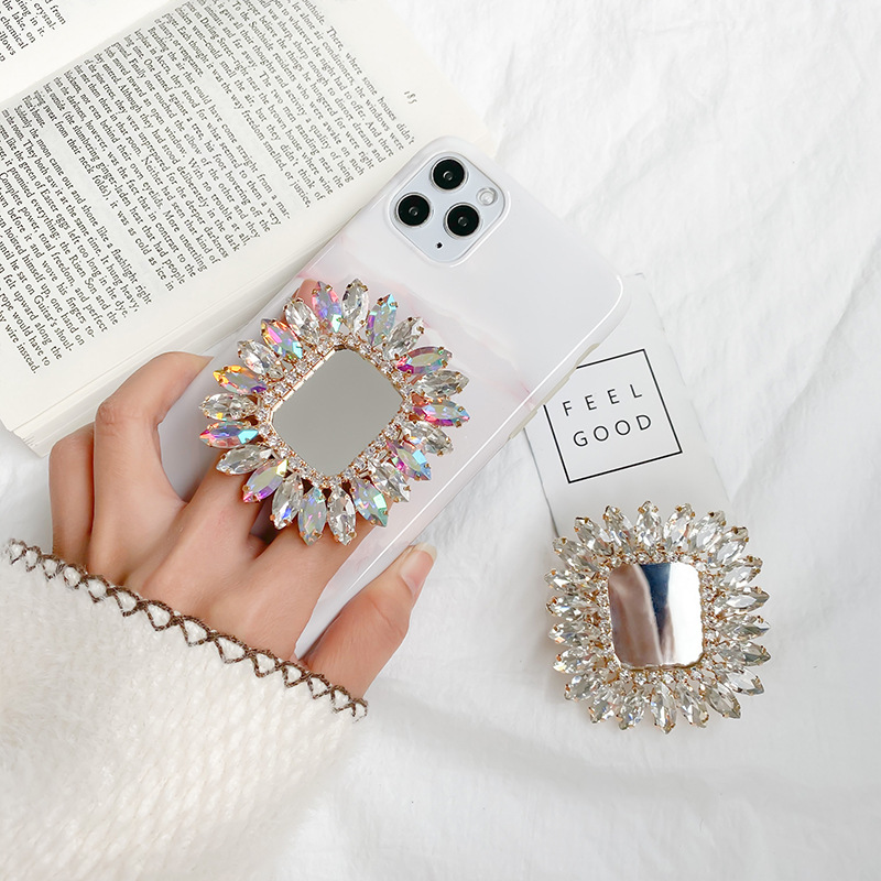 Pop Socket Grip - Luxury Shiny Square Mirror Mobile Phone