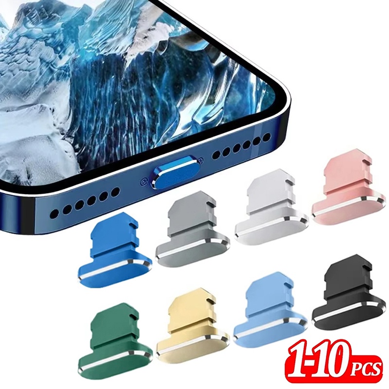 Phone Accessories Unique - 2-10pcs Metal Dust Plug Charging Port
