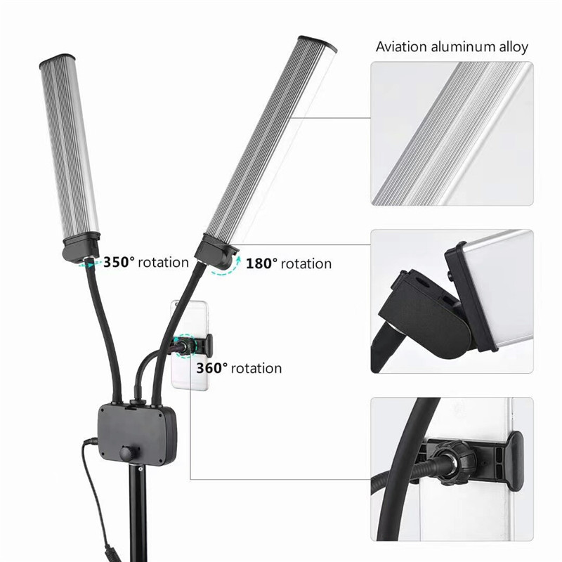 45W LED Video Light Double Arm - Led Strip Selfie recension och pris