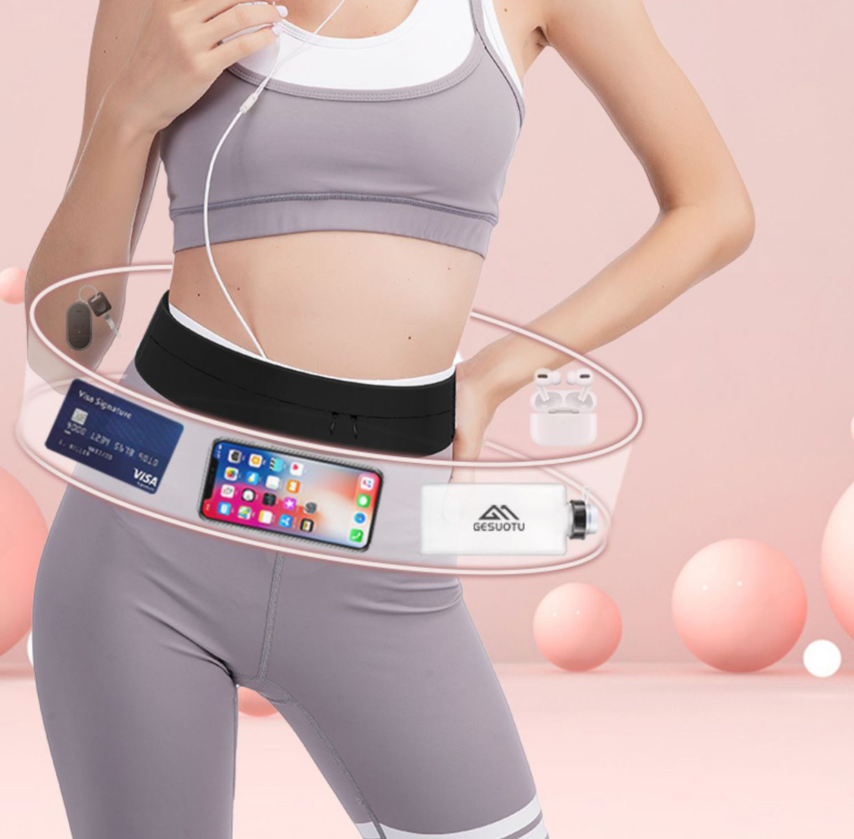 Running Belt Waist Bag with Wa - Phone Accessories For Running recension och pris