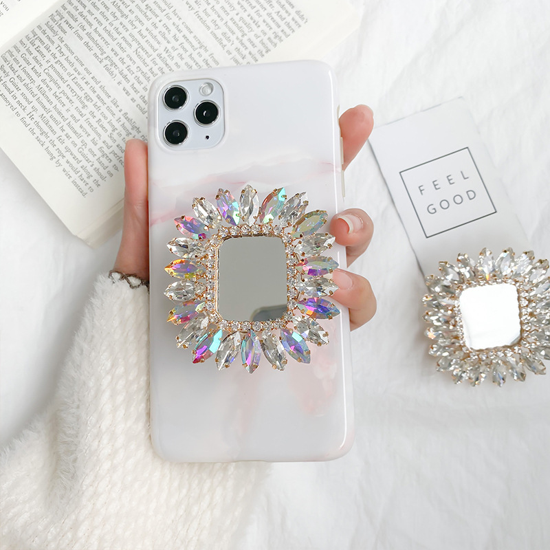 Luxury Shiny Square Mirror Mob - Pop Socket Grip recension och pris