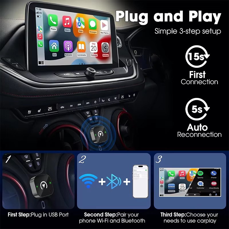 2-in-1 Wireless CarPlay Adapte - Phone Accessories Unique recension och pris