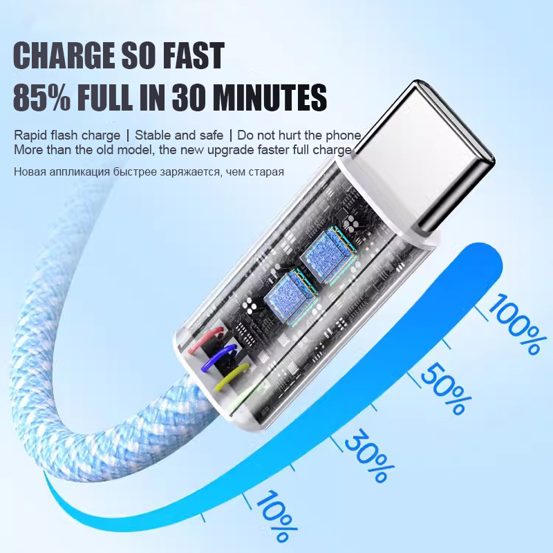 1-50Pcs 60W Type C Weaving Cab - Phone Accessories Unique recension och pris