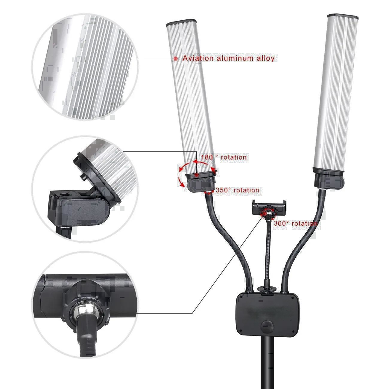 45W Double Arm Fill Ring Light - Led Strip Selfie recension och pris