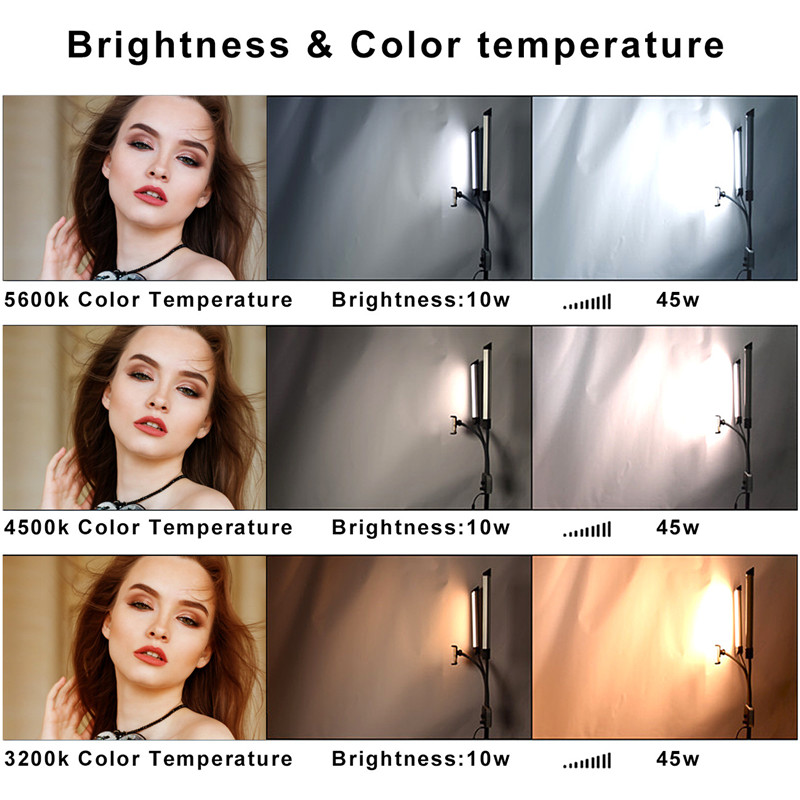 45W LED Video Light Double Arm - Led Strip Selfie recension och pris